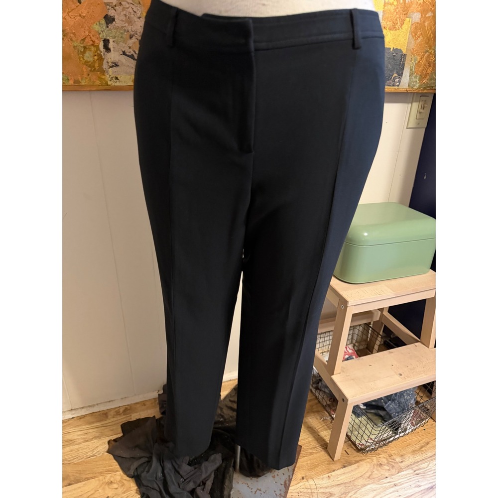 St. John Caviar Womens Black Straight Leg Dress Pants Size 10 Made in USA
